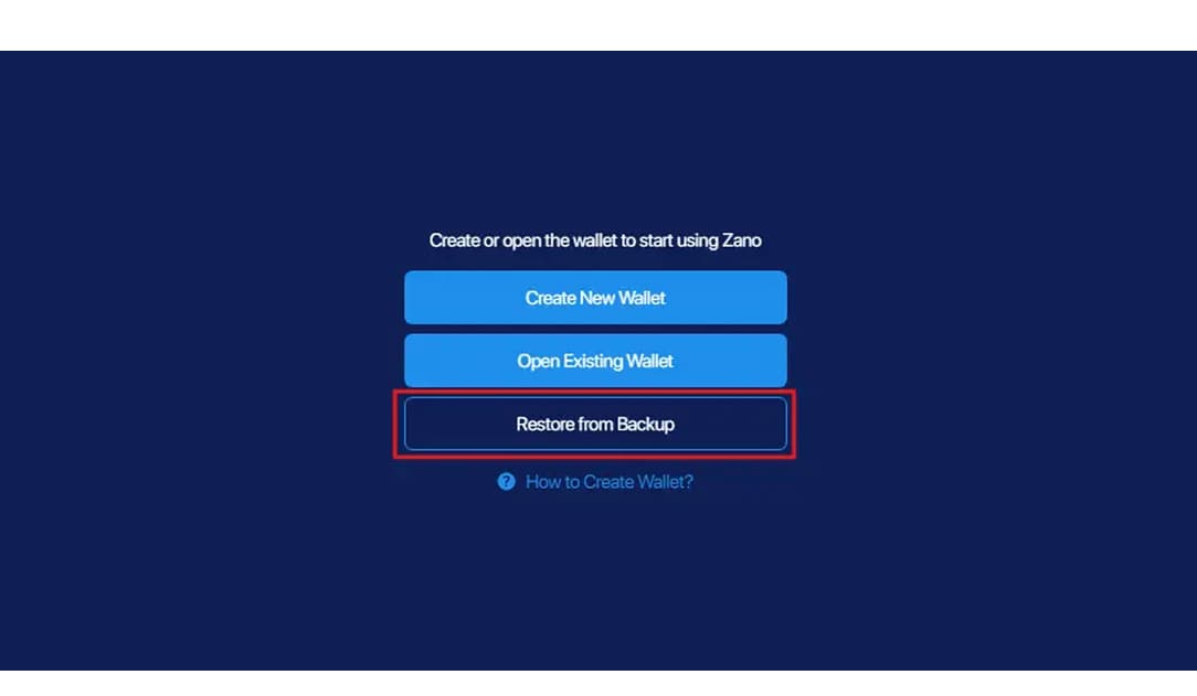 Restore Wallet